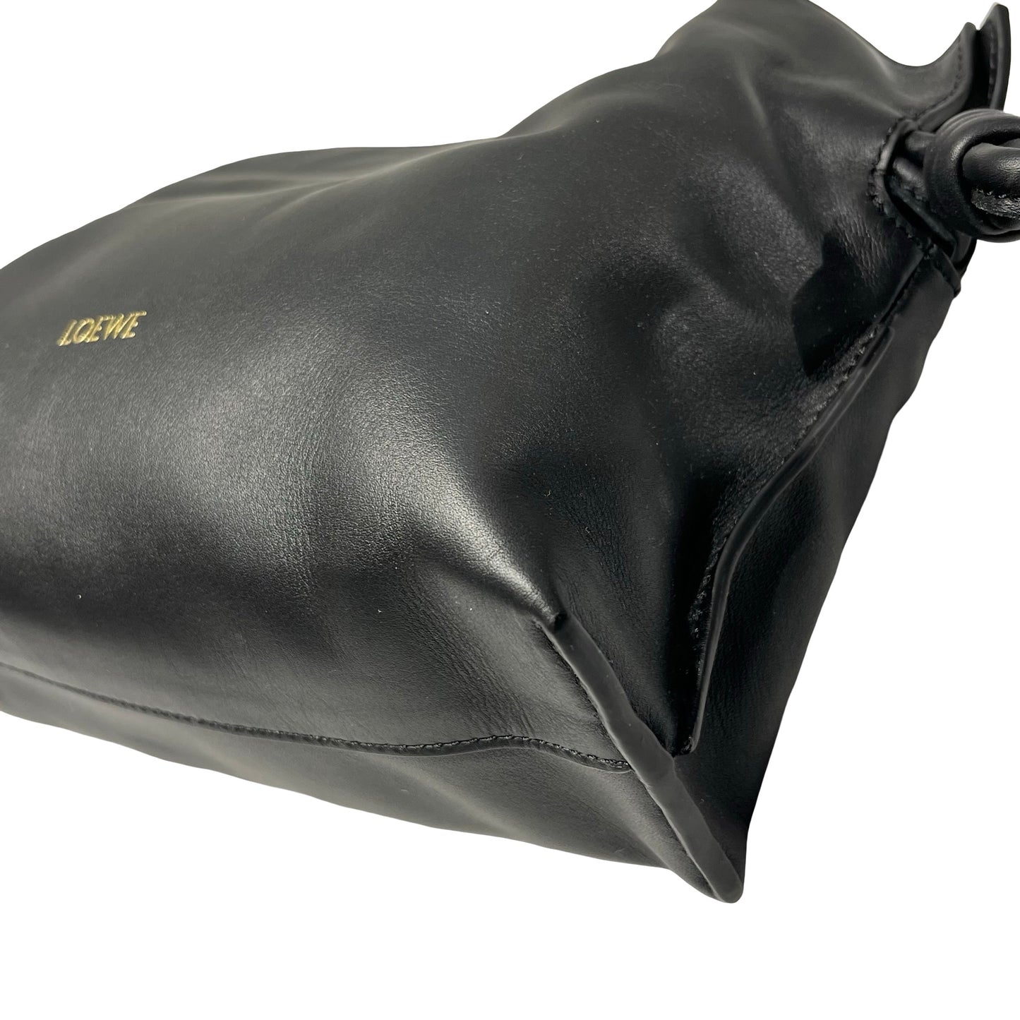 Used LOEWE Calfskin Leather Hamenco Cross Body Bag Black