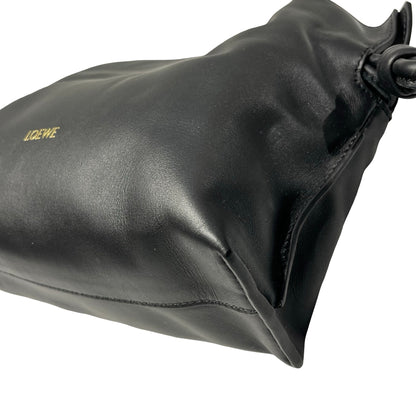 Used LOEWE Calfskin Leather Hamenco Cross Body Bag Black