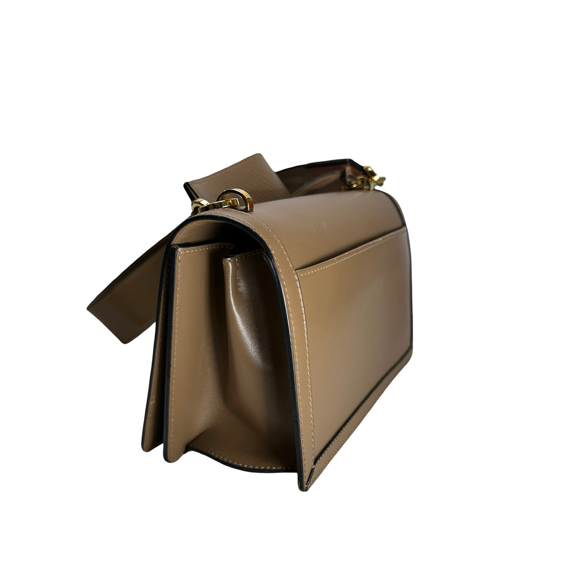Used LOEWE Calfskin Barcelona Crossbody Bag Brown GH