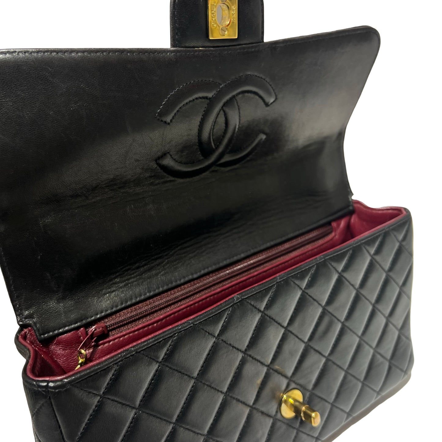 Matelasse Quilted Lambskin Kelly Flag bag Hand bag [101273]