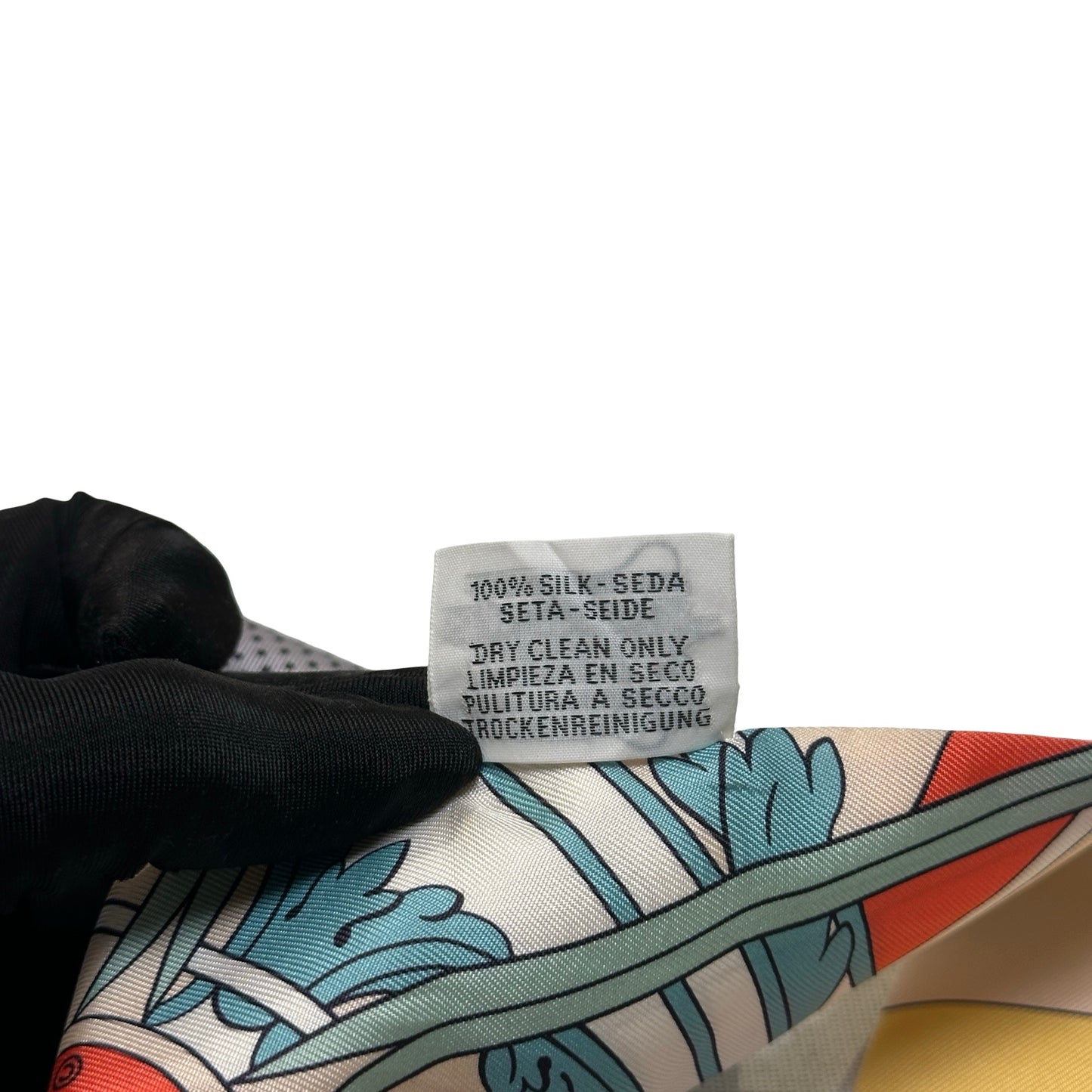 Used HERMES Abstract Stripes Twilly Twilly Multicolor Orange Blue Yellow