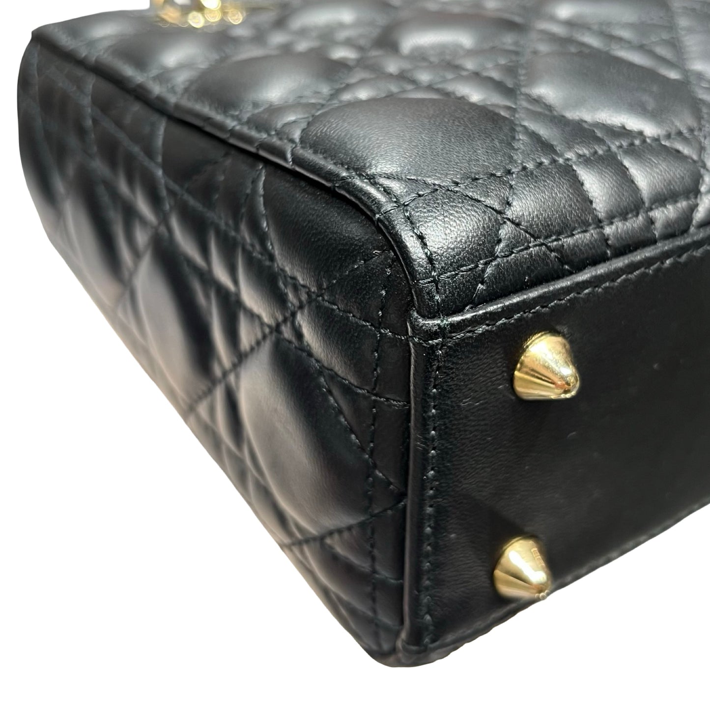 Used DIOR Lady Dior Handbag Black GHW