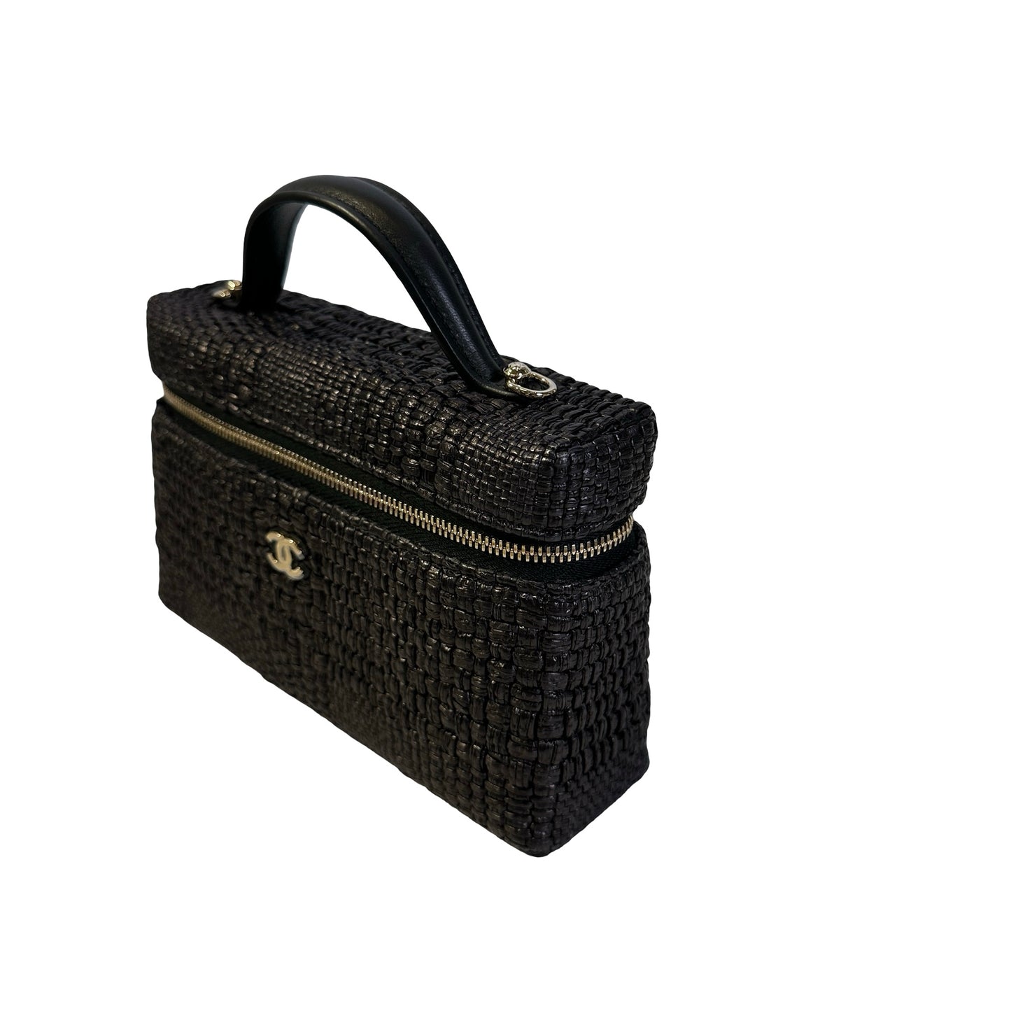 Used CHANEL Tweed Tweed Classic vanity case Vanity case Black Silver