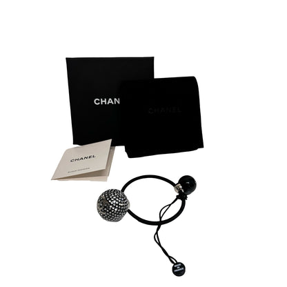 New CHANEL Hair Tie Hair Tie Black PHW