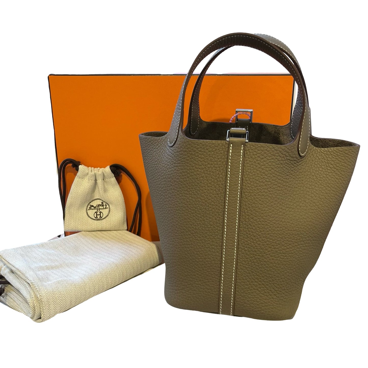 Unused HERMÈS Picotin 18 Tote Bag Etoupe (18) PHW