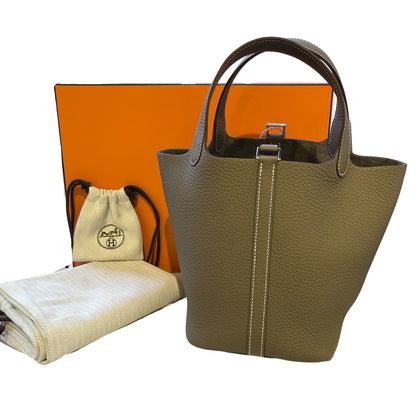Unused HERMÈS Picotin 18 Tote Bag Etoupe (18) PHW