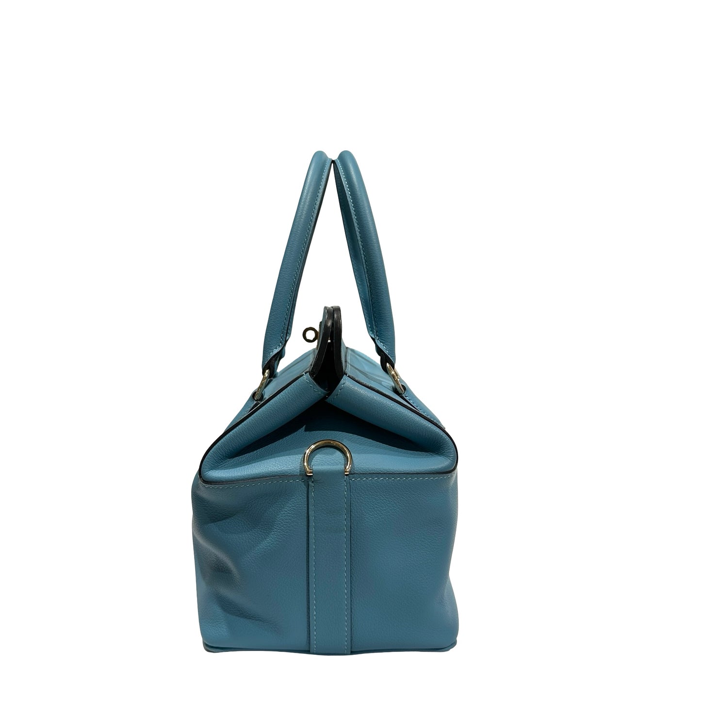 Used Hermès Swift leather Toolbox 20 Handbag P3 Bleu Du Nord PHW