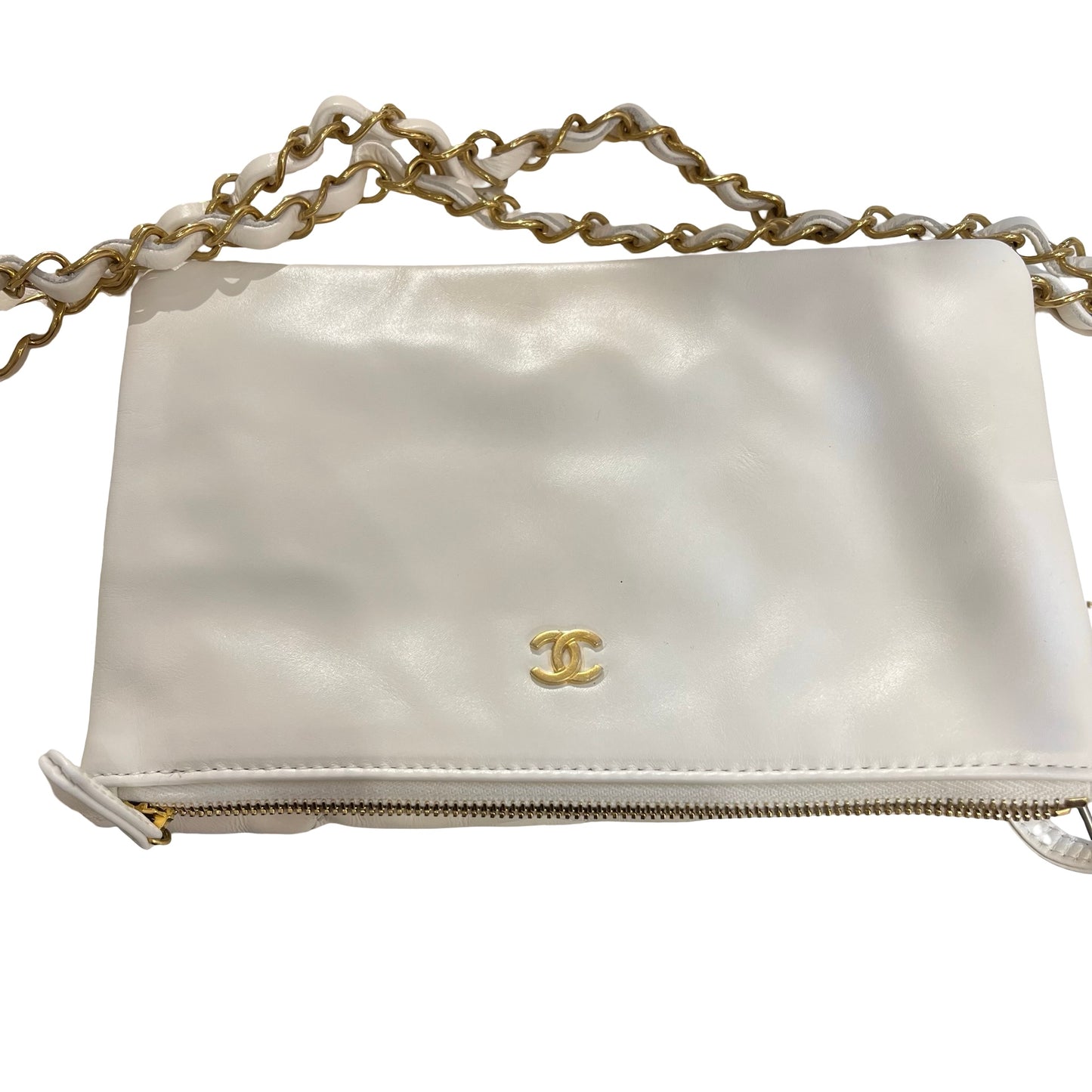 Used CHANEL 22 Shoulder Bag White GHW