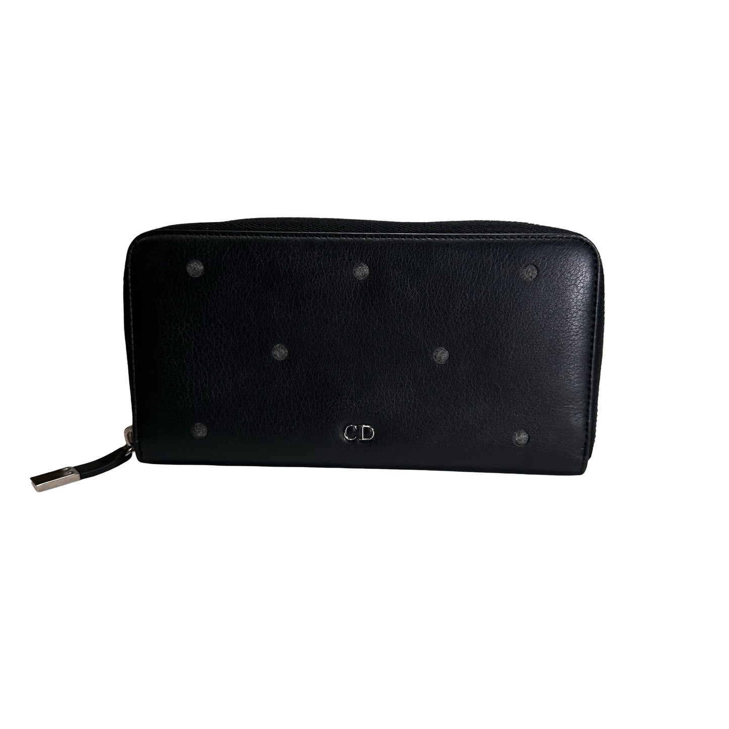 Used DIOR Leather Dior Homme Zipped Wallet Long wallet Black PHW