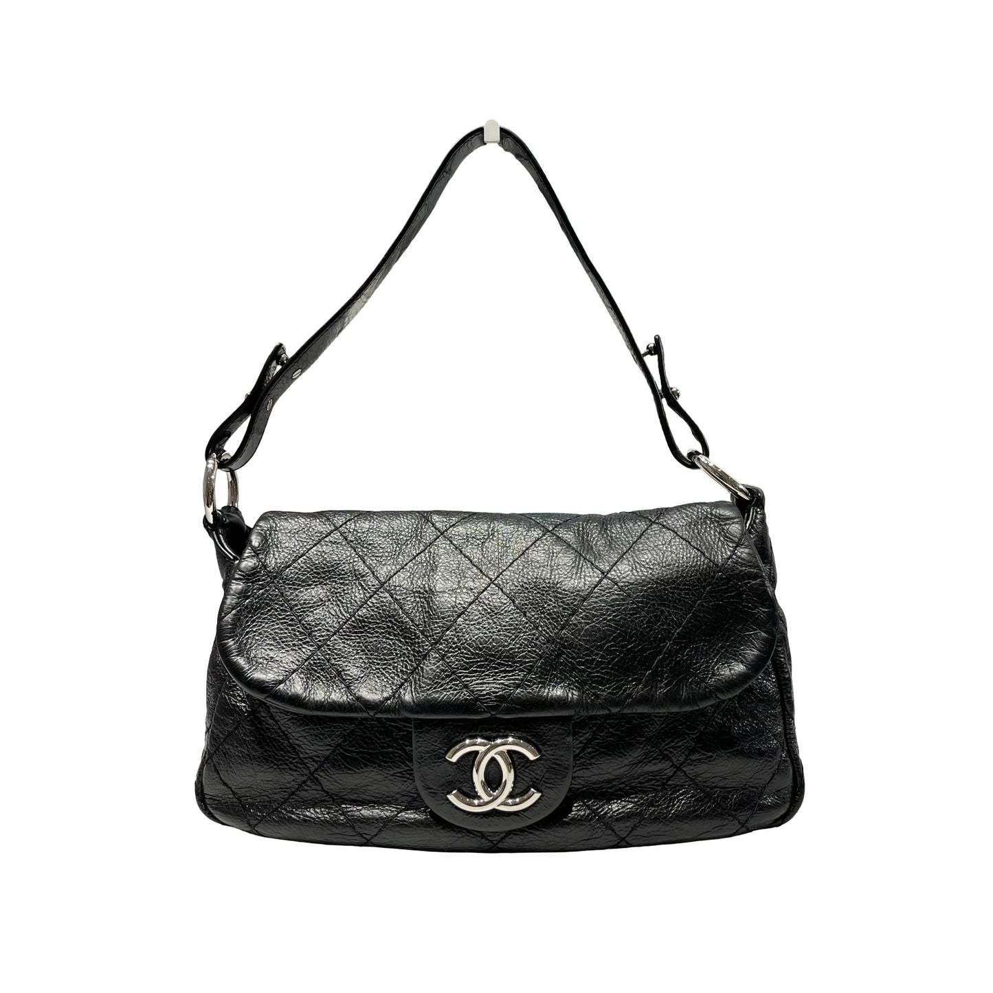Used CHANEL Vintage Shoulder Shoulder Bag Black PHW