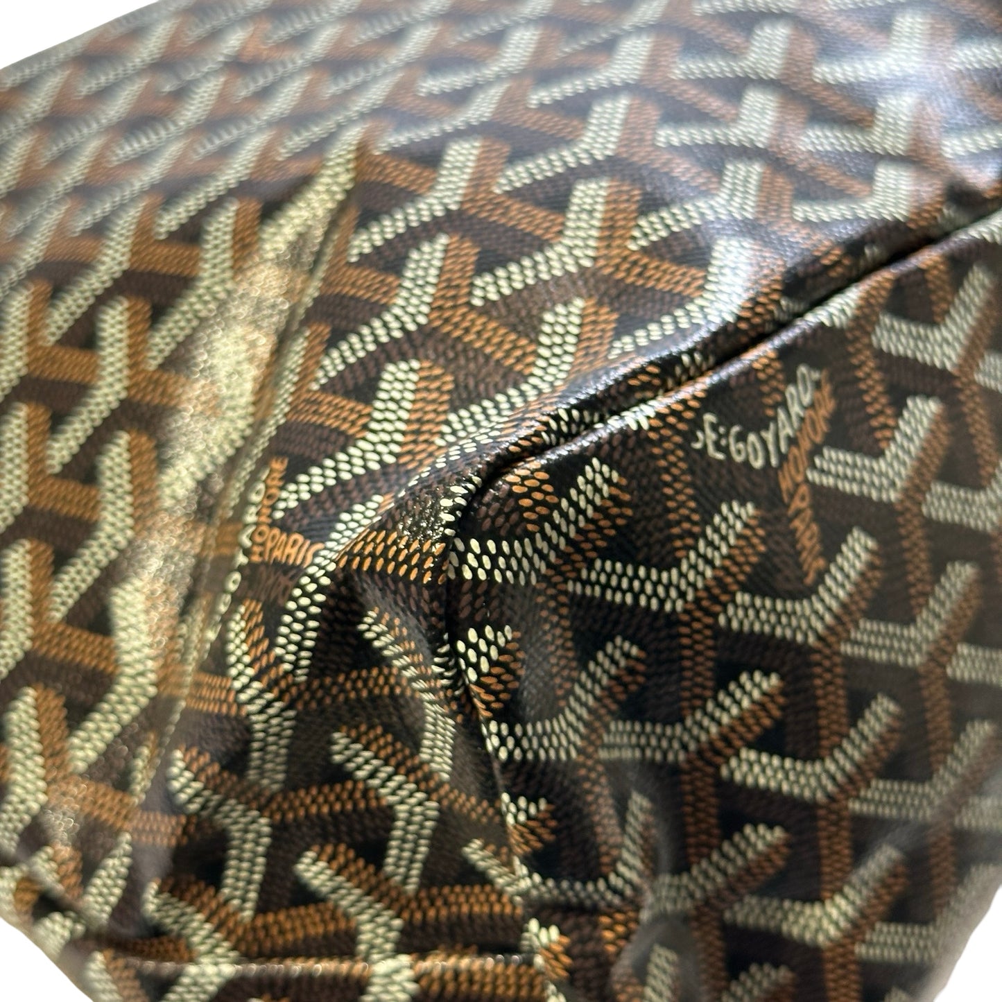 Used GOYARD Monogram BOHEME HOBO Hobo Bag Black Brown White