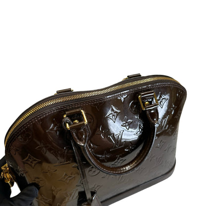 Used LOUIS VUITTON Monogram Vernis Alma Handbag Amarante