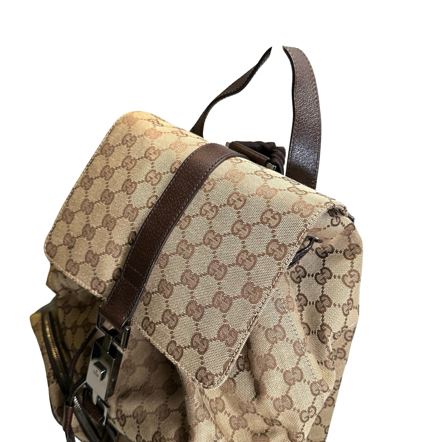 Used GUCCI GG Canvas GG Canvas Backpack Backpack Brown Beige