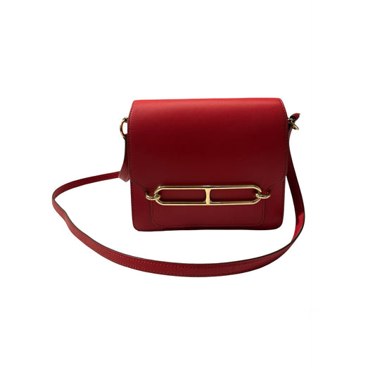 Used HERMÈS Allegro Calfskin MINI ROULIS Shoulder Bag 5X Rouge Piment GHW