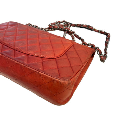 Used CHANEL Quilted Classic Flap Chain Shoulder Bag Red