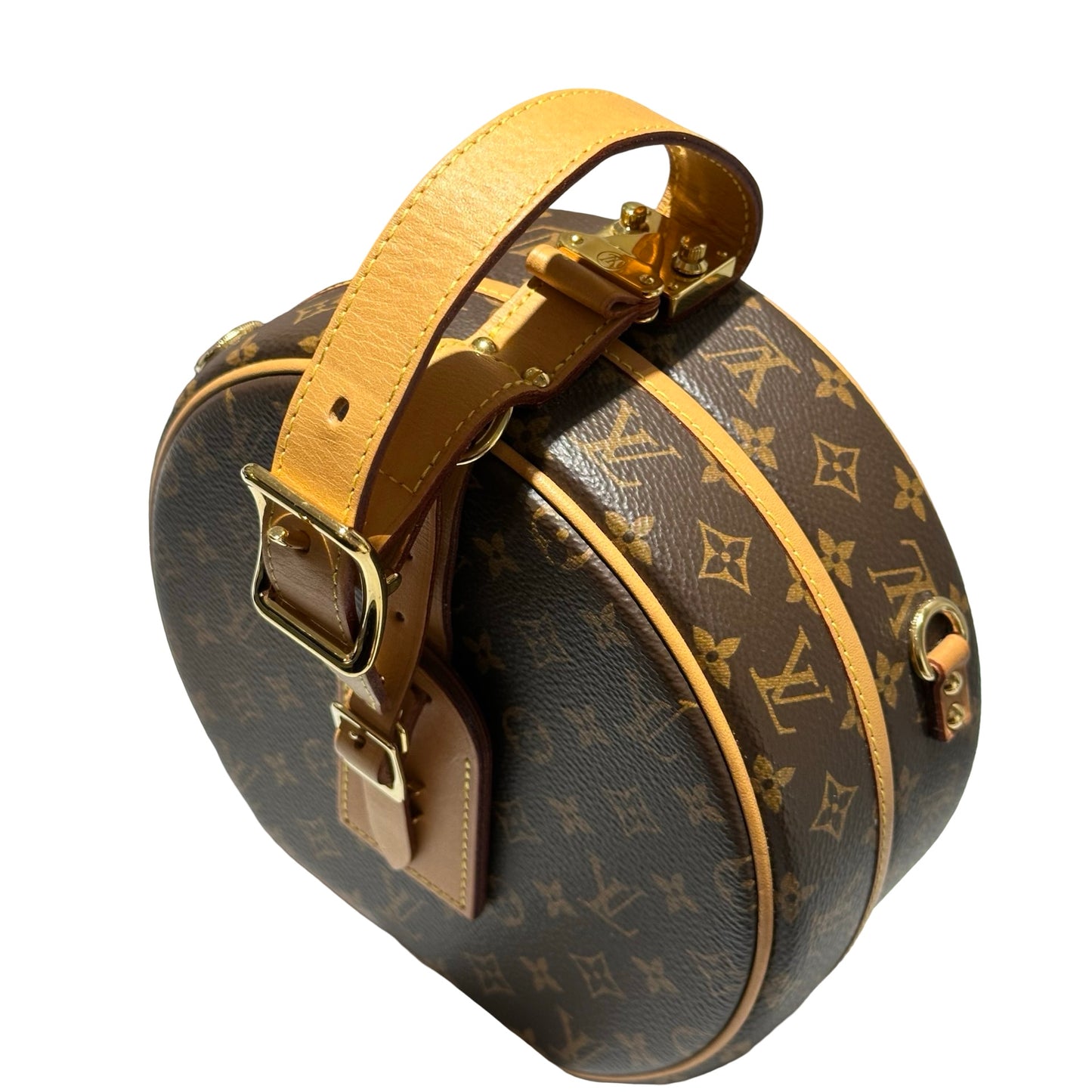 Used LOUIS VUITTON Canvas Petite Boite Handbag Brown GHW