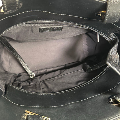 Used CHANEL Quilted Coated Canvas Vintage Tote Bag Tote Bag Black