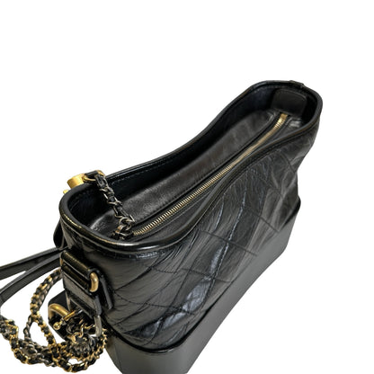 Used CHANEL Quilted Calfskin Gabrielle Hobo Shoulder Bag Black