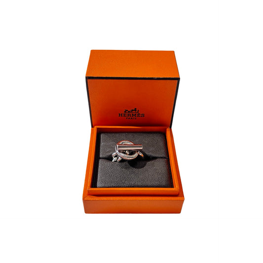 Used HERMÈS Ag925 Silver Croisette Ring Accessories Silver