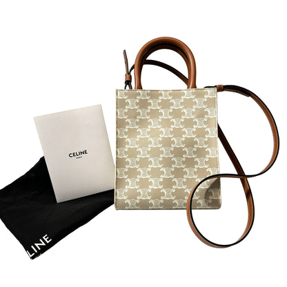 Used CÉLINE MINI CABAS VERTICAL Cross Body Bag Beige