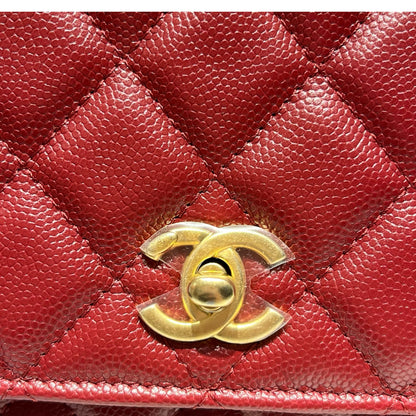 CHANEL RED GHW WALLET ON CHAIN [3000625]