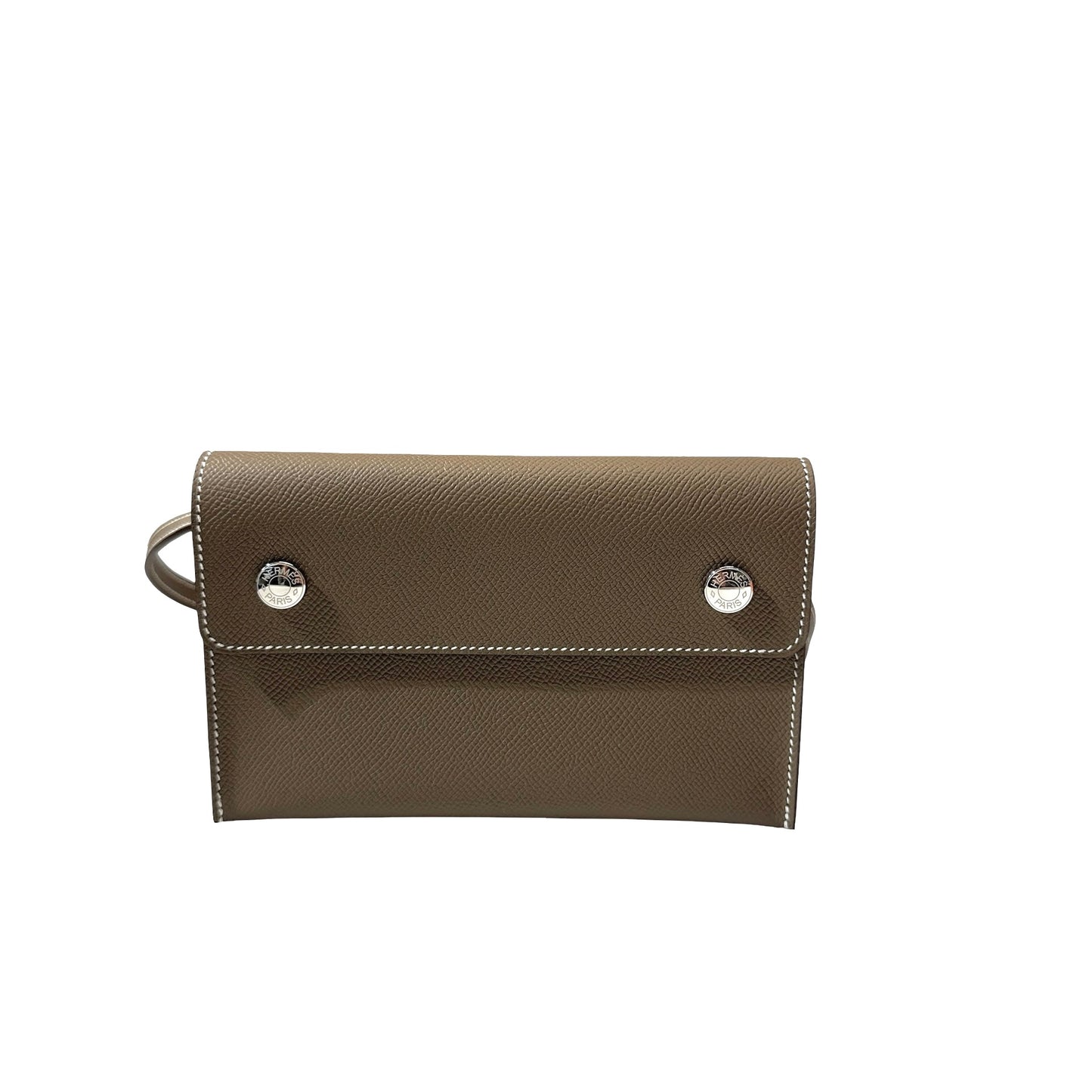 New HERMÈS Epsom Snap to Go Shoulder Bag Etoupe (18) GHW