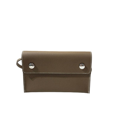 New HERMÈS Epsom Snap to Go Shoulder Bag Etoupe (18) GHW