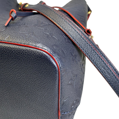 Used LOUIS VUITTON Monogram Empreinte NéoNoé Bucket Bag Navy Blue