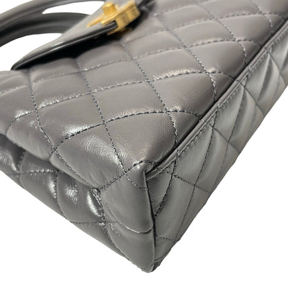 Unused CHANEL KELLY Cross Body Bag Grey GHW