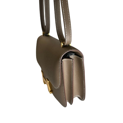 Brand New HERMES Epsom Leather Constance Shoulder Bag Etoupe
