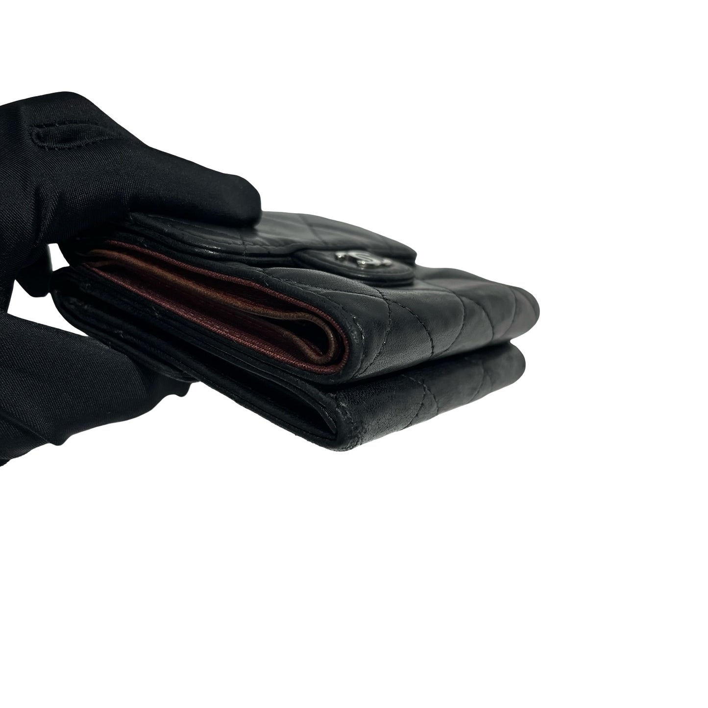 CHANEL WALLET BLACK LAMBSKIN PHW [3000631]