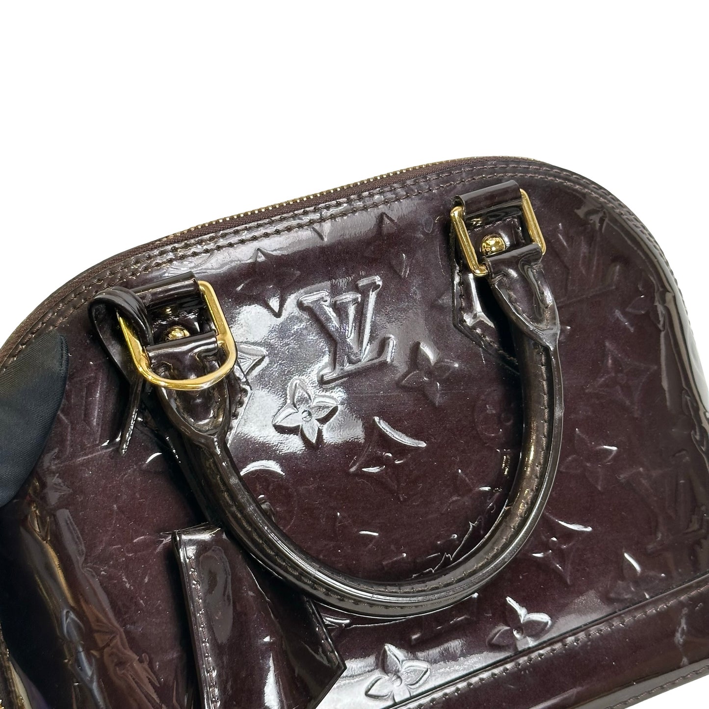 Used LOUIS VUITTON Patent Alma Cross body bag Amarante