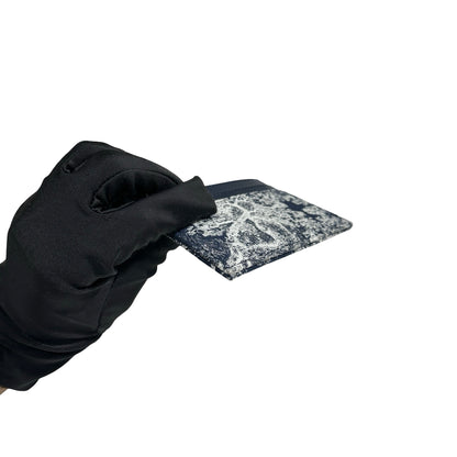 Used DIOR Toile de Jouy Saddle Card holder Navy Blue White