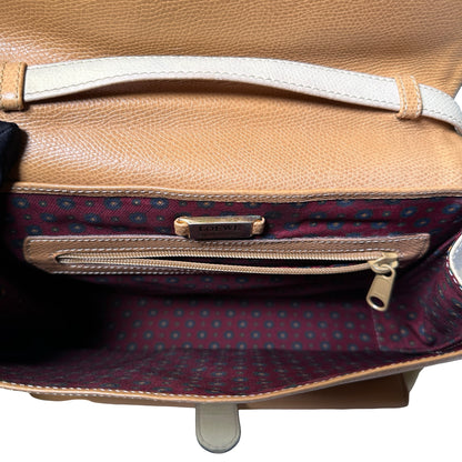 Used LOEWE Lambskin Leather Vintage Shoulder Shoulder Bag Beige Yellow
