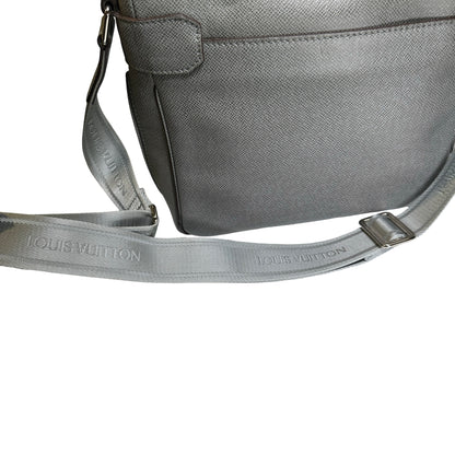 Used LOUIS VUITTON Calfskin Roman Messenger Bag Grey PHW