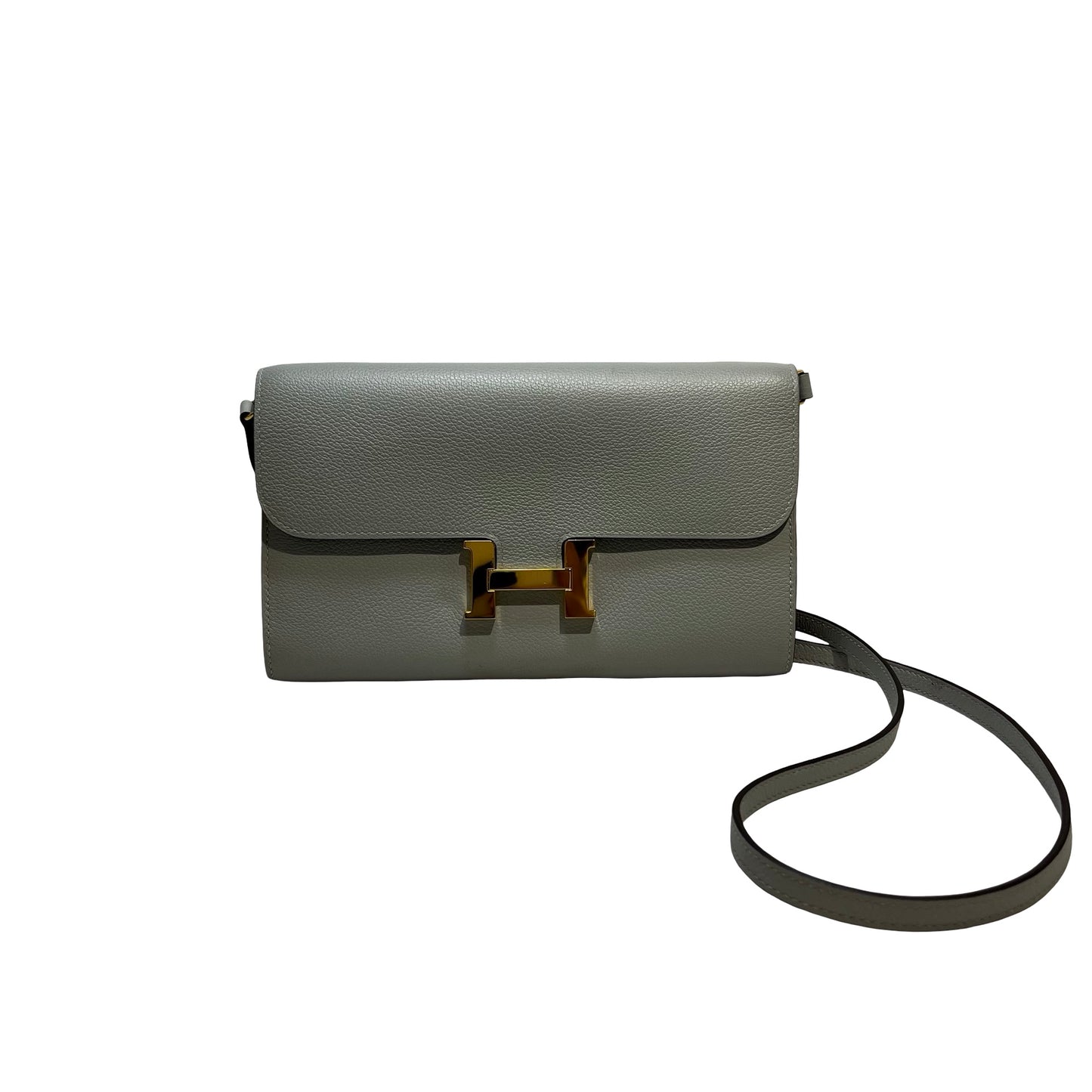 Used HERMÈS Calfskin Leather Constance to go Shoulder Bag Blue