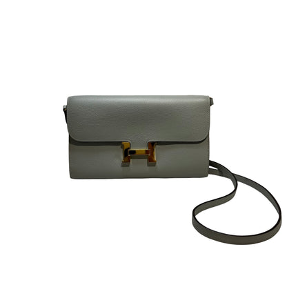 Used HERMÈS Calfskin Leather Constance to go Shoulder Bag Blue
