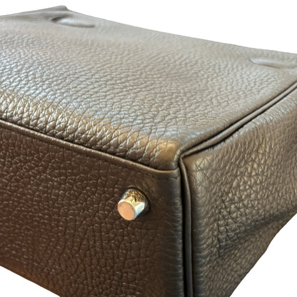 Used HERMES Togo Kelly 25 Handbag Black PHW