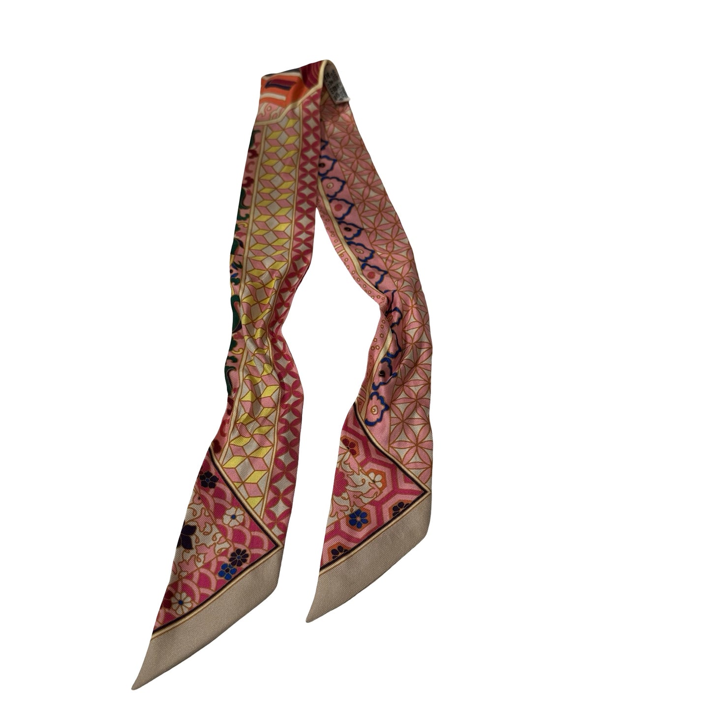 Used HERMÈS Twilly Twilly Pink Blue Green