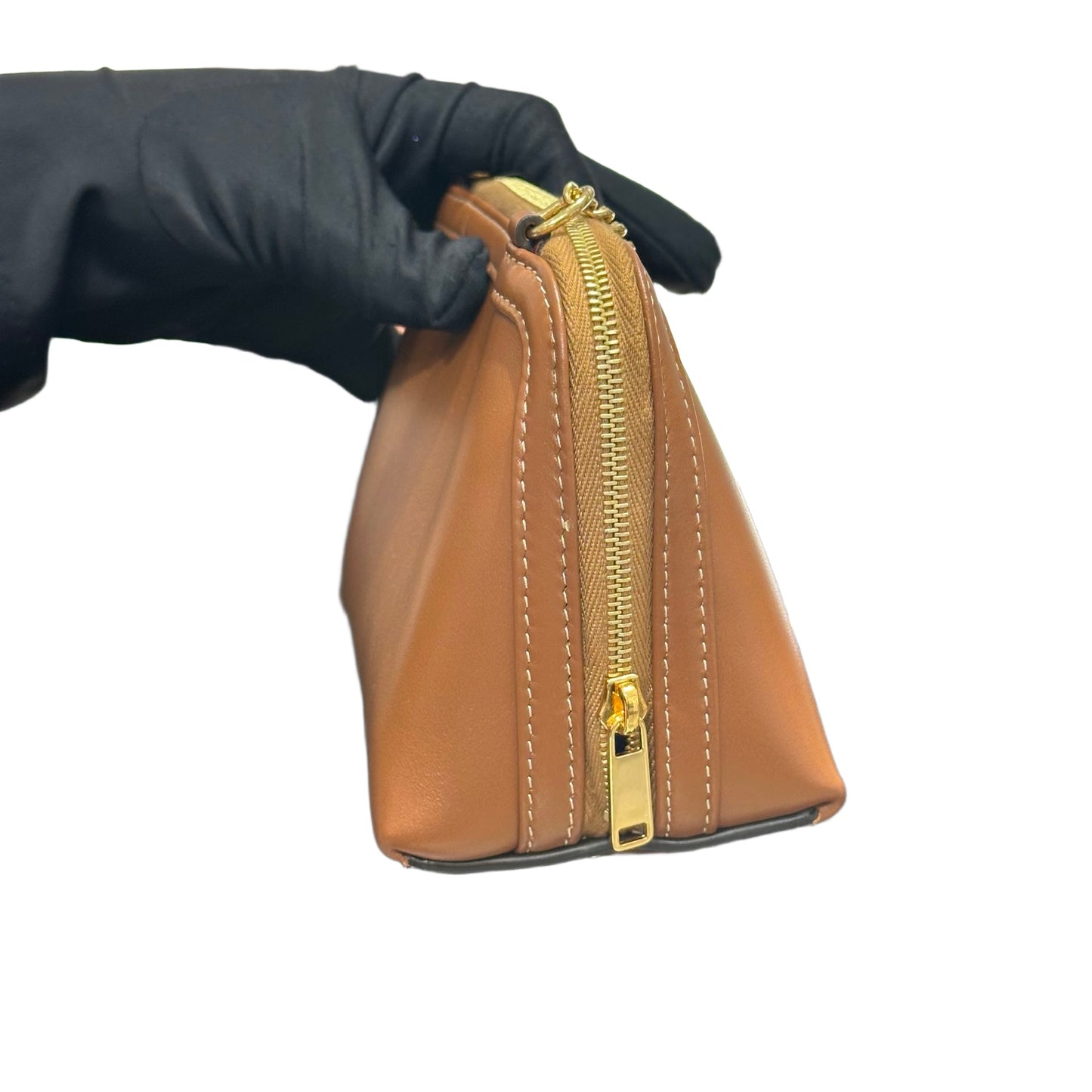 Used CÉLINE Clutch On Chain Shoulder Bag Brown GHW