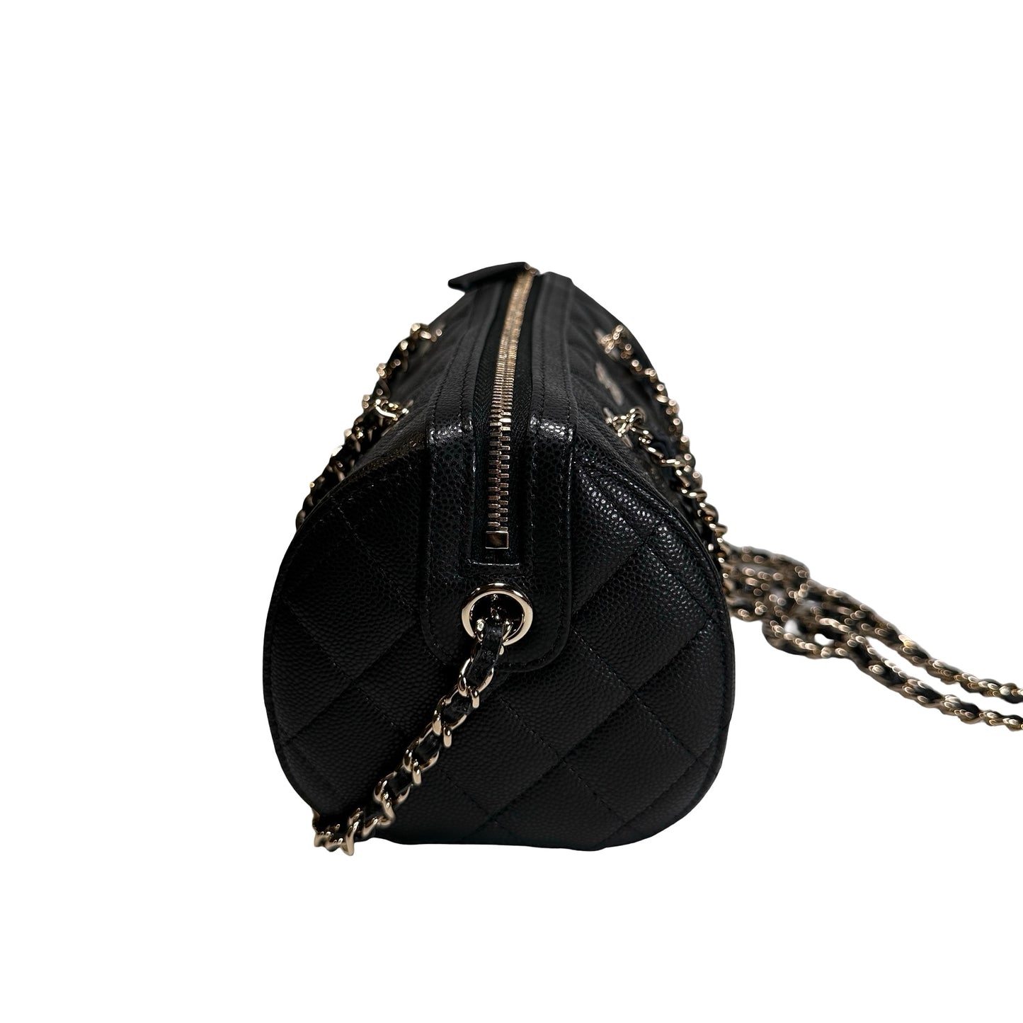 Used CHANEL Caviar Quilted Quilted Barrel Bag Barrel Bag Black