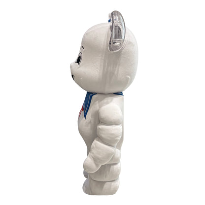 Used BEAR BRICKS Plush Stay Puft Marshmallow Man Bearbrick Plush Accessories White Blue Red