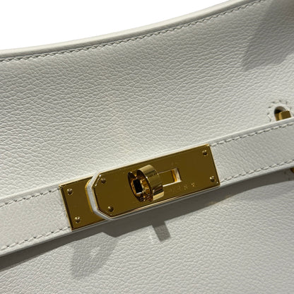 Used HERMES Evercolor Mini Jypsiere Cross body bag White GHW