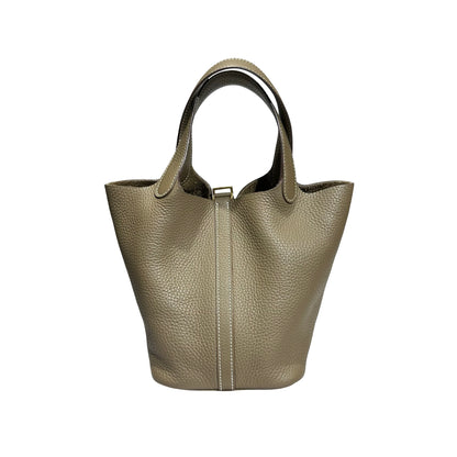 Used HERMÈS Picotin 18 Bucket Bag Etoupe (18) GHW