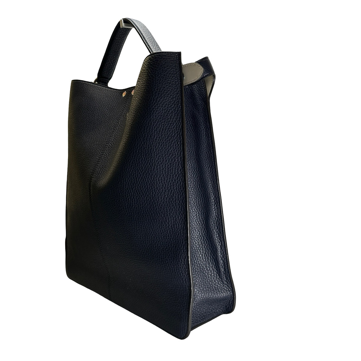 Used FENDI Leather Peekaboo Handbag Navy