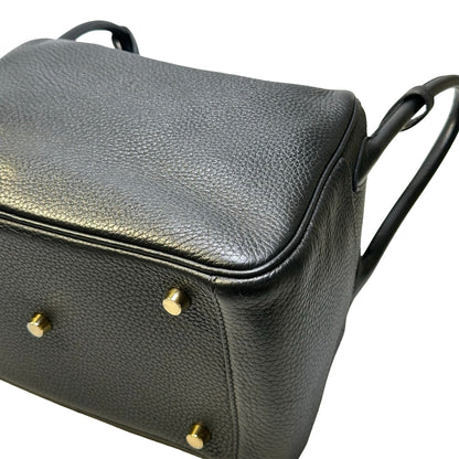 Used HERMES TC Lindy 26 Handbag Black GHW