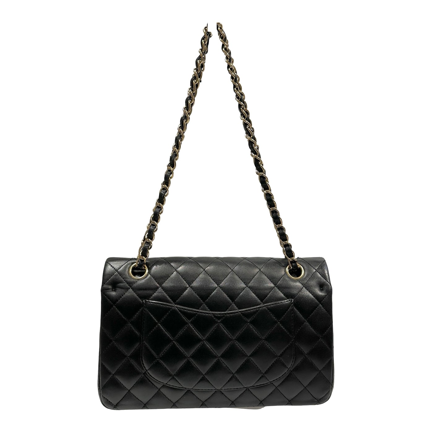 Used Chanel Calfskin Leather CF 25 Shoulder Bag Black GHW