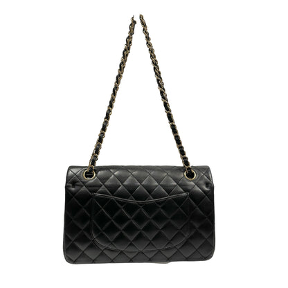 Used Chanel Calfskin Leather CF 25 Shoulder Bag Black GHW
