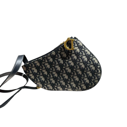 DIOR SADDLE RODEO POUCH BLUE OBLIQUE JACQUARD GHW [3001020]