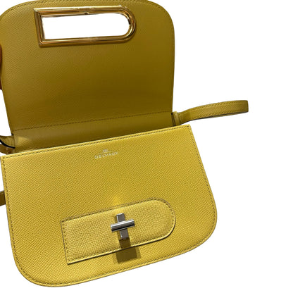 Used DELVAUX Alpina Calf Lingot Small Cross Body Bag Yellow PHW